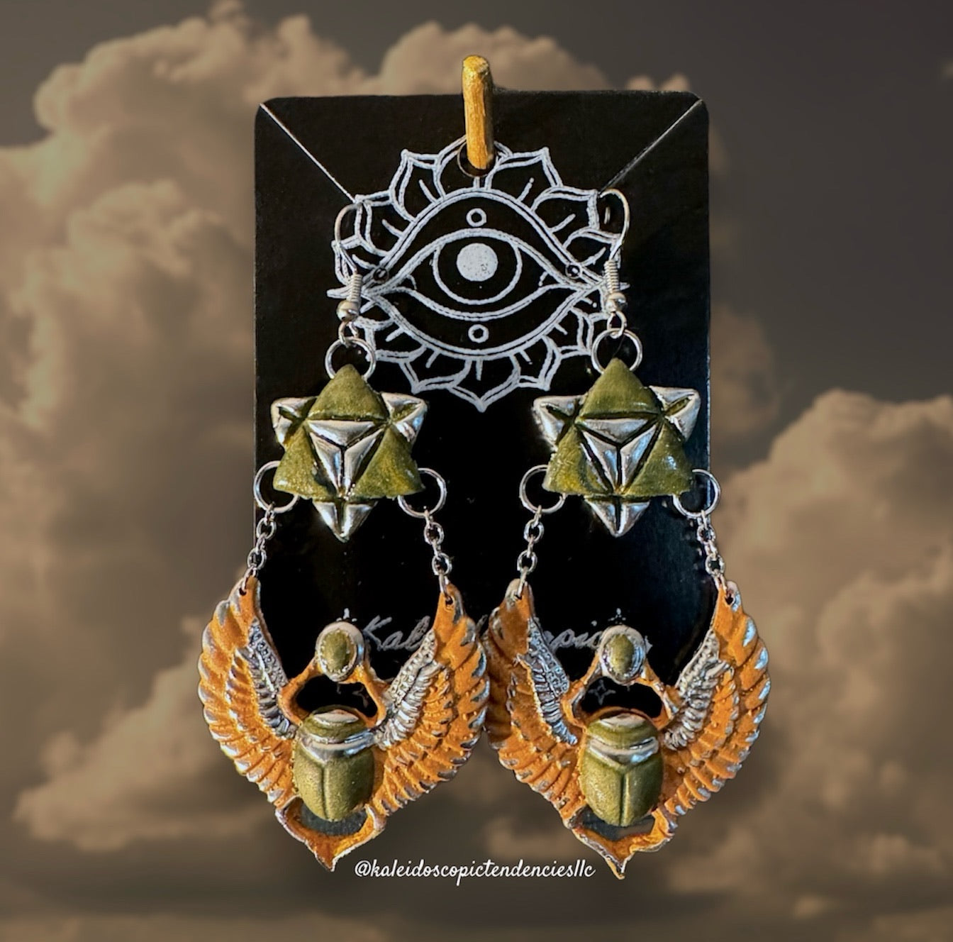 Scarab + Merkaba Earrings