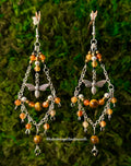 Carnelian Queen Chandelier Earrings