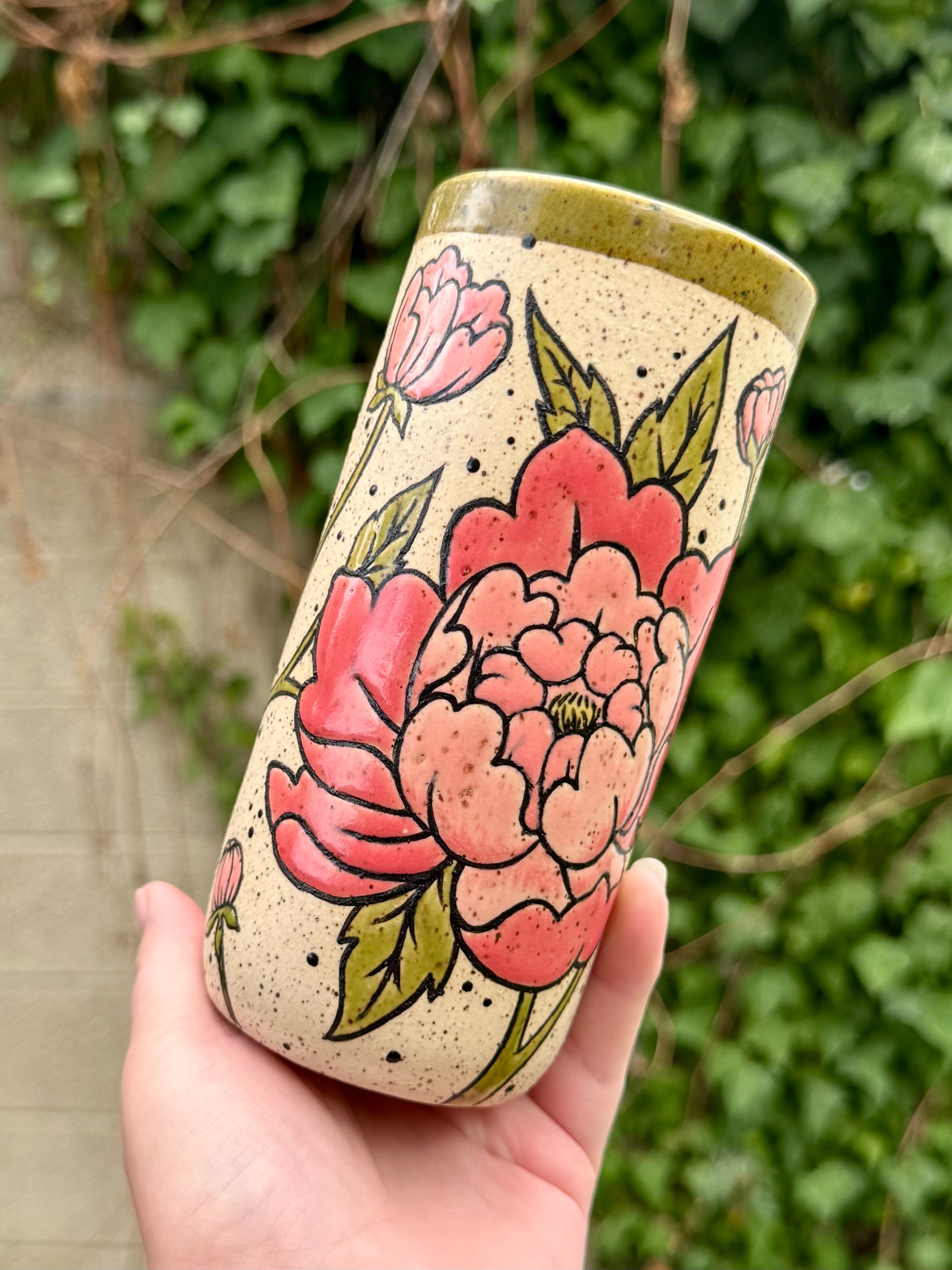Peony Ceramic Vessel