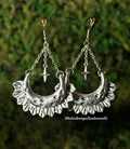 Silver Burst Lunar Earrings