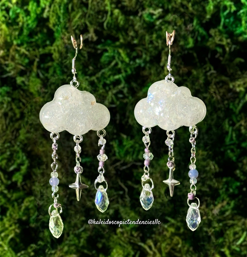 Diamond Drip Cloud Earrings